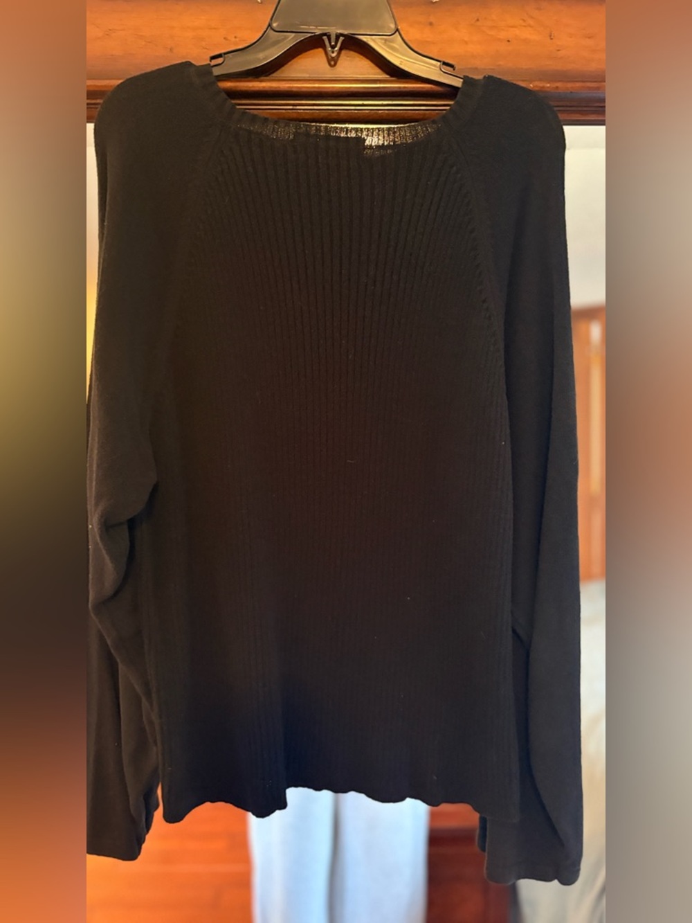 Classic Black Mens 100% CottonRibbed Sweater XXL